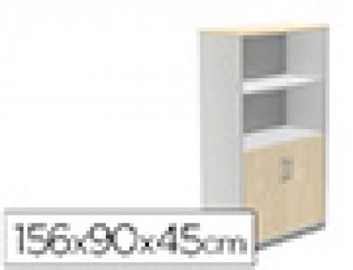 Armario rocada com dois estantes e dois portas inferiores serie store 156x90x45 cm acabamento ab02 aluminio/cinza , Rocada , 150615 , 8427951910578
